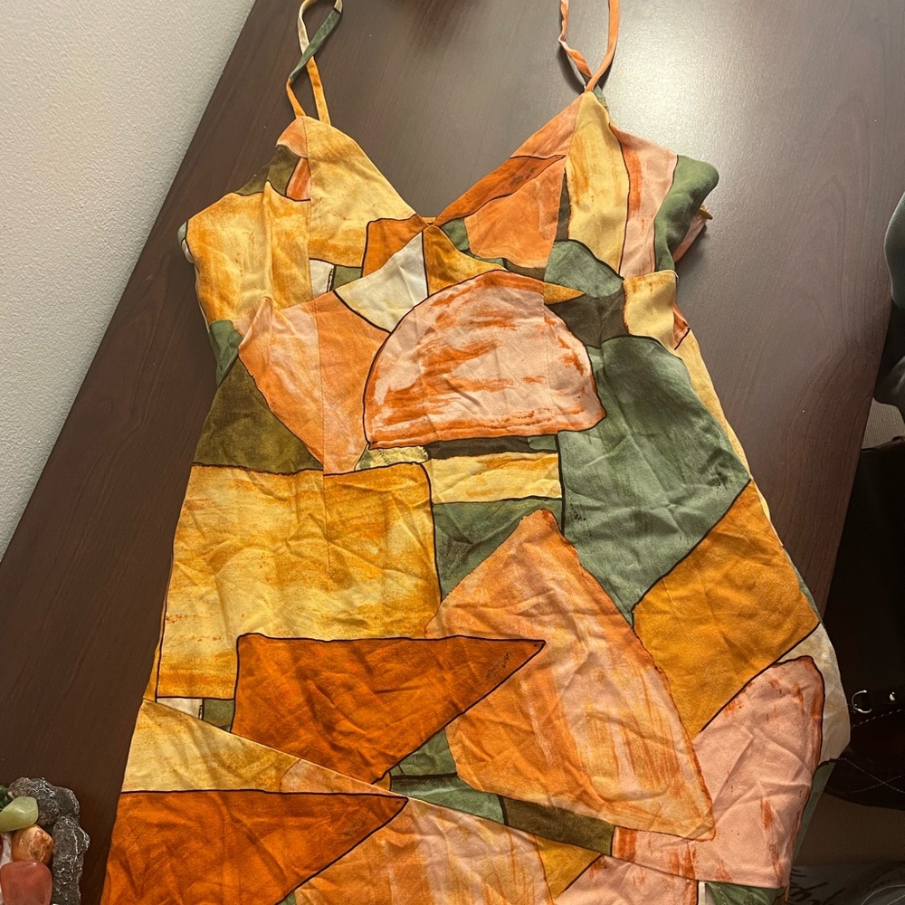 Abstract Slip Dress